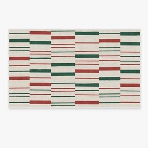 Ruggable 3x5 broken stripes red and green rug cover (cover only)